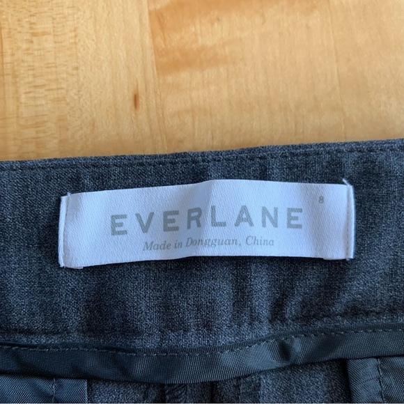 Everlane Trousers Gray Wool Suiting Slim Tapered Ankle Crop Classic Pants Size 8 - Picture 7 of 9